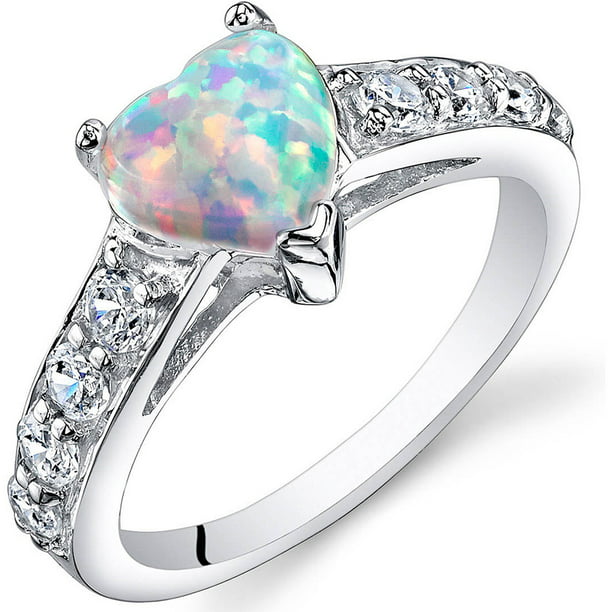 925 Sterling Silver Plated Multi-colour Heart Shape Cocktail Dress Ring Gift